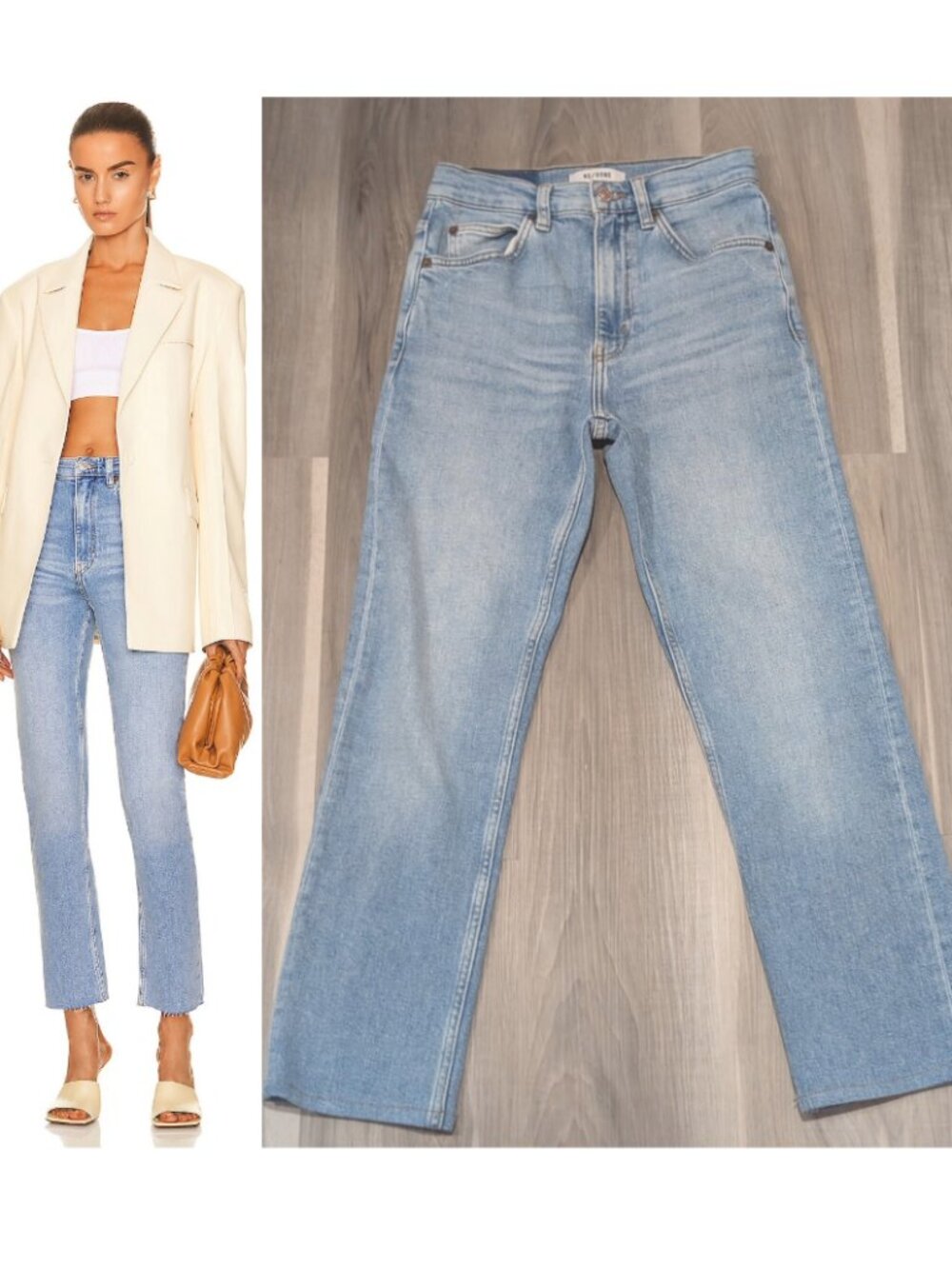 RE/DONE | 70s Straight Leg Jeans In Sanded Blue